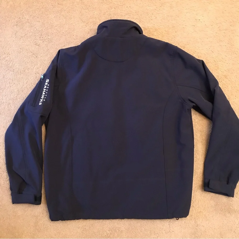 NFL Seattle Seahawks Stadium Jacket Adult Size Large Soft Shell Fleece Dark Blue - Picture 3 of 13